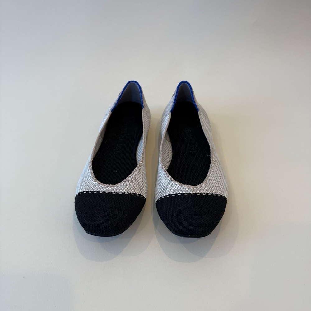 Rothys Elegant Black and White Women's Flats - Picture 2 of 4
